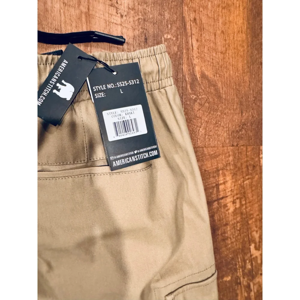 Men's AMERICAN STITCH Khaki Cargo Shorts L l17